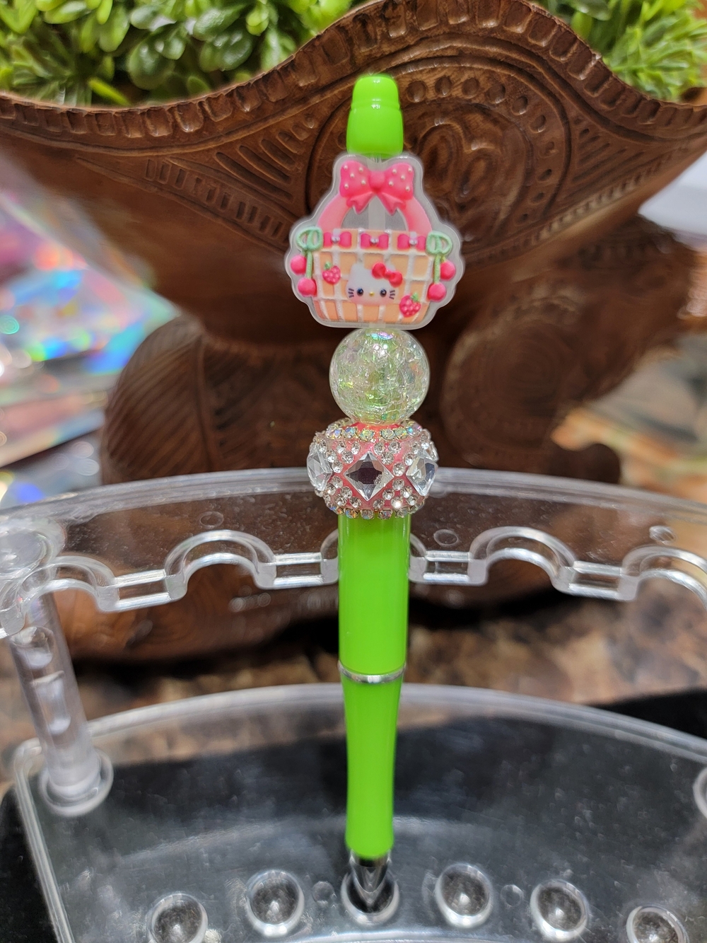 Cute Green Hello Kitty Charm Pen